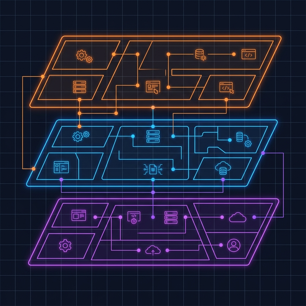 Modular Software Architecture Layers Diagram